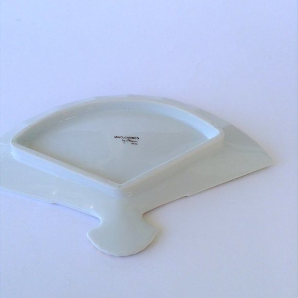 Ming Garden Otagiri Japan Handpainted Fan Trinket Dish Decor - Picture 5 of 8